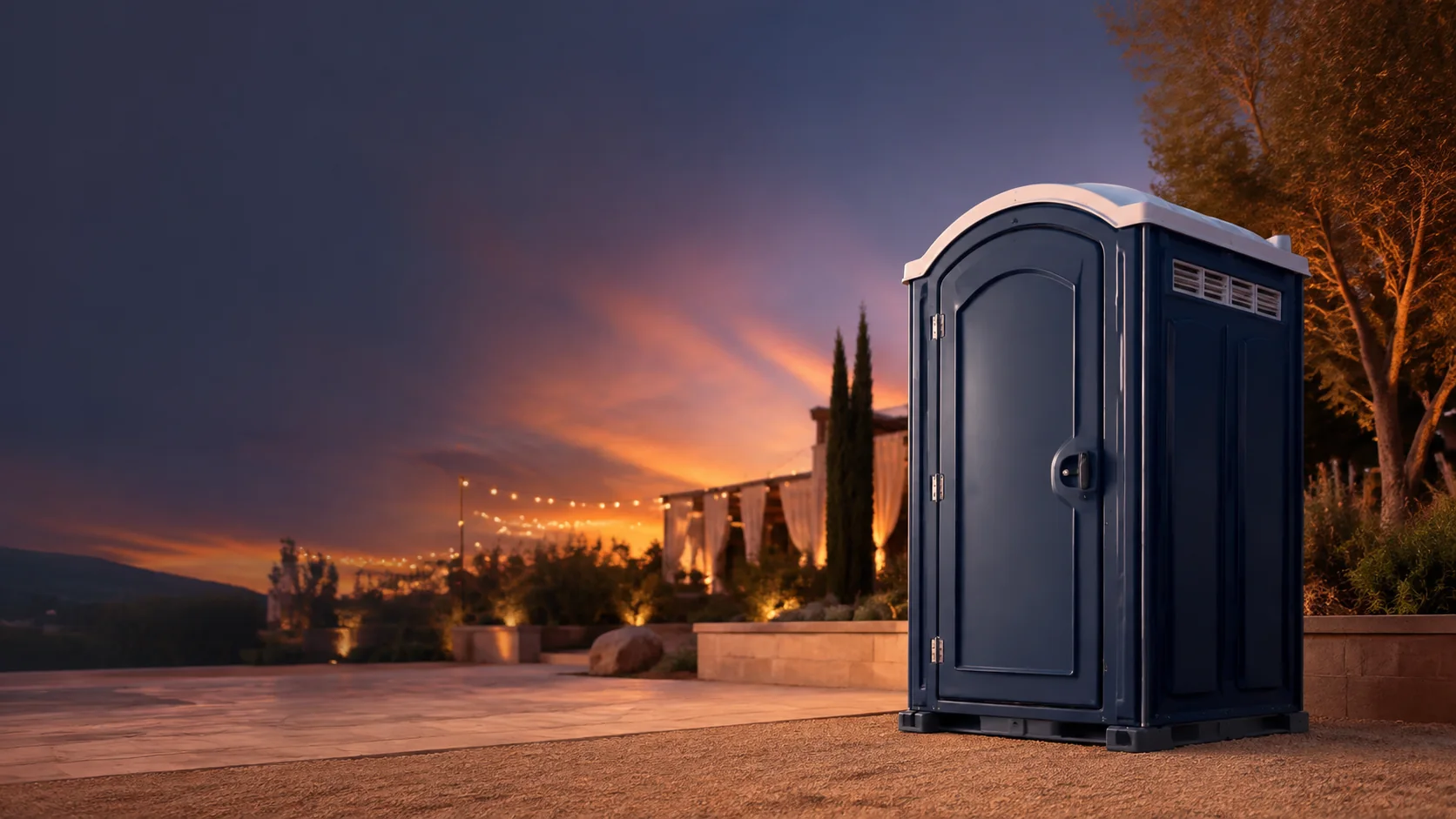 Portable restroom shown for rental planning in South Jordan, UT